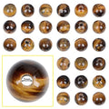 10mm Natural Crystal Beads Stone Gemstone Round Energy Healing Strand Loose Beads for Jewelry Making Bracelets Anklets Big Hole(2.0mm) 38pcs(10mm, Yellow Tiger's Eye) - color: Yellow Tiger, size: 10mm
