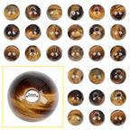 10mm Natural Crystal Beads Stone Gemstone Round Energy Healing Strand Loose Beads for Jewelry Making Bracelets Anklets Big Hole(2.0mm) 38pcs(10mm, Yellow Tiger's Eye) - color: Yellow Tiger, size: 10mm