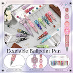 Tondiamo 45 Pcs Full Rhinestone Beadable Pens Bulk Set 15 Glitter Diamond Pens with Cards & Bags Fancy Beaded Pen for Beads DIY Cute Journalling Bling Ballpoint Craft Making(Rose Diamonds) - style: Rose Diamonds