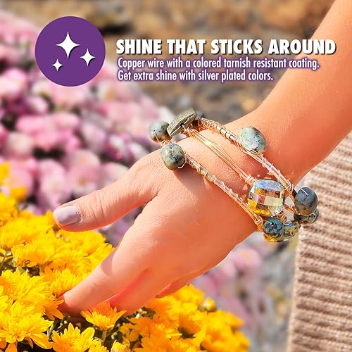 Artistic Wire | 14 Gauge Rose Gold Silver-Plated Copper Wire| Tarnish Resistant Bendable for Jewelry Making & DIY Crafts | 25 ft Coil - color: Gold, size: 14 Gauge / 25 ft