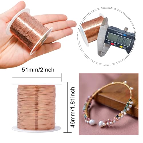 328 Feet Tarnish Resistant Copper Wires 28 Gauge Jewelry Craft Wires Beading Wire for Jewelry Making, Wire Wrapping and Crafting(Copper) - color: 1Copper, size: 28 Gauge