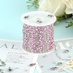 UMAOKANG 10 Meters Stainless Steel Chain for Jewelry Making Pink Enamel Beaded Chains Bulk Women Necklace Bracelet DIY Jewelry Findings - color: Pink Bead-Steel