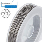 BENECREAT Stainless Steel Beading Wire - 7 Strands 0.6mm, 130FT Tarnish Resistant String for Necklace, Bracelet Making - Jewelry Crafting Supplies - color: Stainless Steel, size: 0.6mm - 7 Strands