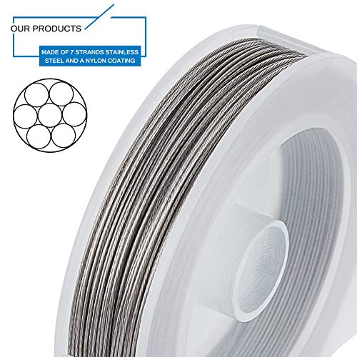 BENECREAT Stainless Steel Beading Wire - 7 Strands 0.6mm, 130FT Tarnish Resistant String for Necklace, Bracelet Making - Jewelry Crafting Supplies - color: Stainless Steel, size: 0.6mm - 7 Strands