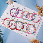 Ornaland Heishi Surfer Bracelets Set Polymer Clay Heishi Beads Stretch Bracelets Multi-Layer Stackable Friendship Bracelets Bohemia Summer Beach Jewelry for Women - color: Colorful-4