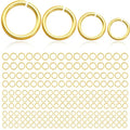 300PCs 18k Gold Plated Jump Rings for Jewelry Making, 4mm 5mm 6mm 7mm Earring Bracelet Necklace Finding & Supplies (18K Gold Plated) - color: 18K Gold