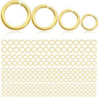 300PCs 18k Gold Plated Jump Rings for Jewelry Making, 4mm 5mm 6mm 7mm Earring Bracelet Necklace Finding & Supplies (18K Gold Plated) - color: 18K Gold