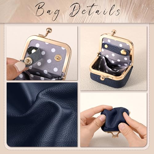 Zivyes Mini Jewelry Box Travel Small Coin Purse Organizer Case Genuine Leather Tiny Size (Blue) - color: Blue-Tiny