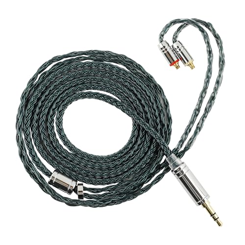 Linsoul Tripowin Zonie IEM Cable, 16 Core Silver Plated Earphone Upgraded Cords, 1.25m SPC in Ear Monitor Cable for 7HZ Timeless AE TINHIFI T2 PRO T3 T4(MMCX, 3.5mm)(Moss) - color: Moss