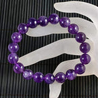 AD Beads Natural Gemstone Round Beads Stretch Bracelet Healing Reiki 10mm (Amethyst) - color: Amethyst