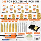 90W Soldering Iron Heat Set Insert Tool, LED Digital Solder Iron Adjustable Temperature(180°C-480°C) with 250Pcs Threaded Inserts Brass Nuts,Soldering Iron Tips,Heat Set Insert Tips,Desoldering Pump - color: 32-in-1 Soldering Iron Kit