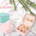 Personalized Travel Jewelry Box,Custom Leather Jewelry Case with Name,Customized Birthday Christmas Valentines Day Gifts for Women Bridesmaid Girls - color: Style 03
