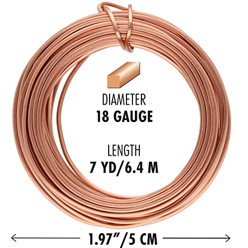 The Beadsmith Square Craft Wire - Soft Temper Beading Wire, Copper Color, 18 Gauge, 7 Yards - color: Copper, size: 18 Gauge, 7 Yard Coil