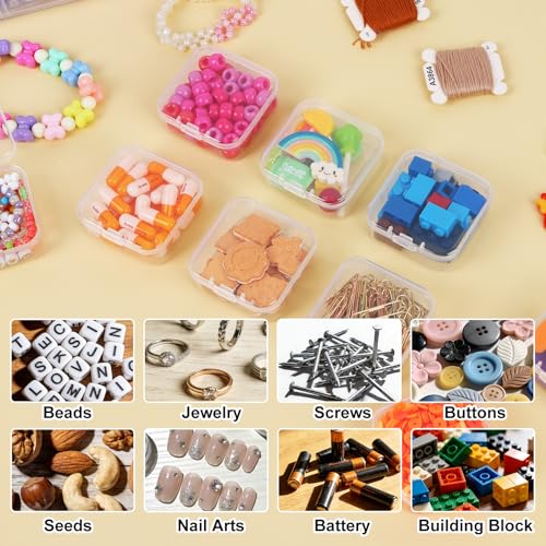 SGHUO Bead Organizer Box, 112pcs Small Organizers, 4-Tier Stackable Storage Container Box for Art Craft Storage, Washi Tape, Kids Toys, Jewelry, Beauty & Sewing Supplies - style: 4 tier-2in