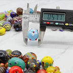 Assorted Glass Beads for Jewelry Making Adults, Bulk Glass Beads for Crafts, Lampwork Murano Bead Mix for Bracelets and Necklaces, Crafting Beads Supplies Kit, Large & Small Beads