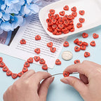 Cheriswelry 100pcs Heart Shape Acrylic Letter Alphabet Beads Opaque Red Black Letter Pony Loose Spacer Beads 10.5x11.5mm for DIY Craft Earring Bracelet Necklace Jewelry Making Supplies - color: Red Heart Letter Beads