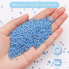 Size 4 mm 6/0 Glass Seed Beads, 2100 Pcs Small Mini Spacer Loose Pony Beads for Jewelry Making and DIY Crafts (Light Blue) - color: Light Blue, size: Large