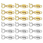 Magnetic Clasps for Necklaces Strong Magnetic Necklace Clasps and Closures, 14K Gold and Silver Bracelet Converter for Women - color: 18Pcs | Gold & Silver