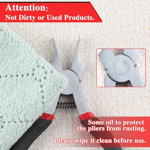 5 Inches Flat Nose Pliers for Jewelry Making Smooth Jaw Pliers, 1mm Ultra Thin Duckbill Pliers Precision Jewelry Pliers Mini Jewelry Making Tool for Wire Bending Straightening Ring Opening
