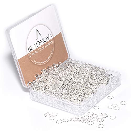 BEADNOVA 6mm Jump Rings Silver Jump Rings for Keychains Jewelry Findings for Necklace Repair (1200Pcs) - color: 1200pcs, size: 6mm