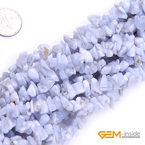 GEM-Inside Chalcedony Chips Natural 7-8MM Gemstone for Bracelet Necklace Earrings Jewelry Making Crafts Design Wholesale Loose Beads 34" - color: Chalcedony