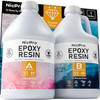 Nicpro 1 Gallon Crystal Clear Epoxy Resin Kit, Not Yellowing & Bubbles Free Resin Food Safe Resin for Coating and Casting, Craft DIY, Jewelry Making Art, Molds, Tables Top, Wood - size: 1 gallon
