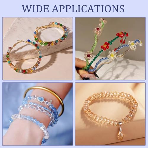 850Pcs 4/6/8/10mm Crystal Glass Beads for Jewelry Making Faceted Rondelle Flat Beads for Bracelets Necklace Earrings DIY Crafts(Navy Blue Crystal Bead) - color: Navy Blue