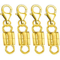 Dailyacc 925 Silver Lobster Magnetic Necklace Clasps and Closures Safety Sterling Silver with 14K Gold Jewelry Converters for Bracelets Chain Extender - color: 4pcs Gold