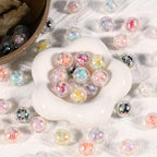 15Pcs Acrylic Beads Round 16mm UV Bead in Bead with Snowflake Print Fit for DIY Jewelry Bracelet Necklace Keychain Beadable Pens Mobile Phone Chain Making Cute (Snowflake-Mixed Color) - color: Snowflake-Mixed color