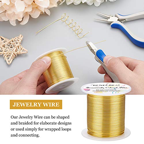 BENECREAT 18 Gauge 32 Yards Gold Jewelry Wire - Tarnish Resistant Beading & Wrapping Wire for DIY Craft Making - color: Gold, size: 18 Gauge