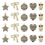 Craftdady Crystal Rhinestone Pendants Butterfly Heart Rhombus Bowknot Earring Charms Alloy Enamel Metal Pendants Light Gold Bracelet Charms for DIY Craft Necklace Jewelry Making - color: Light Gold 5 Styles
