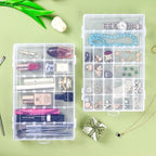 Plastic Organizer Container Box,36 Large Grids Clear Plastic Organizer Box with Adjustable Dividers Craft Organizers (Clear-4pack-144 Grids) - color: Clear-4pack-144 Grids