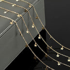 YOUBEIYEE 16.4 Feet Star Link Chain for Jewelry Making Women Necklace Chain Roll, Gold Plated Cable Chains Bulk with Jump Rings and Lobster Clasps - color: Gold Star