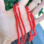 500pcs Czech Faceted Rondelle Crystal Glass Loose Beads 4mm Small Tiny Spacer Bulk Light Siam Red for DIY Craft Jewelry Making CCR406 - color: Light Siam Red, size: 4mm (0.16") - 500pcs