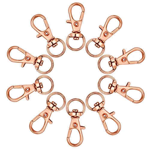 50 pcs Swivel Clasps Lanyard Snap Hook,cnomg Metal Swivel Lanyard Snap Hook Lobster Claw Clasp (Rose Gold) - color: Rose Gold, size: 1.2 inches