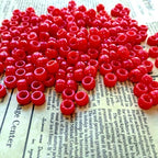 Amaney Red Pony Beads 6x9mm Acrylic Beads 500pcs for Jewelry Making - color: Red