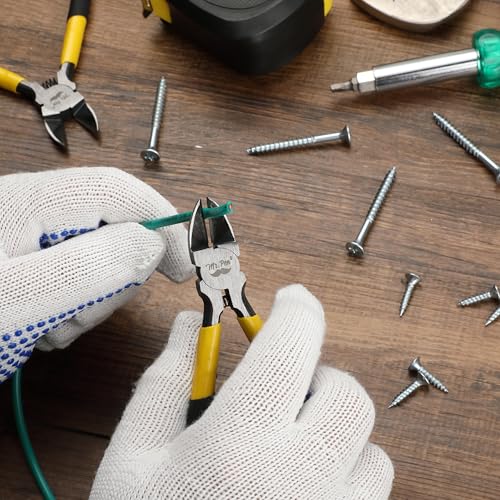 Mr. Pen- 5" Wire Cutters Bulk, 5 Pack, Precision Cutting Pliers, Ultra Sharp Wire Snips Wire Clippers, Diagonal Cutting Pliers for Jewelry Making Crafting, Wire Cutters Set - color: Yellow, Spring-loaded, size: 5 inch, 5 Pack
