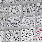 Melius Acrylic Letter Beads, 1450 Pcs 4x7mm Round Alphabet Beads in 28 Grid Box for Jewelry Making, DIY Bracelets (4x7mm, White) - color: White, size: 4x7mm