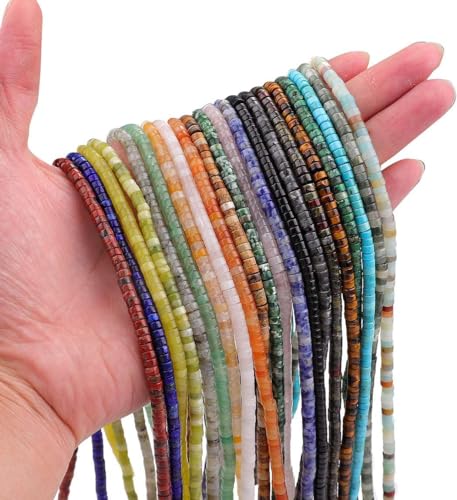152pcs 4x2mm Natural Amazonite Heishi Disc Rondelle Spacer Stone Semi Precious Gemstone Loose Beads for Jewelry Making 15 Inch - color: Amazonite, size: 4x2mm