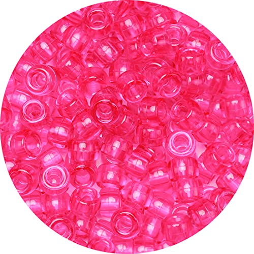 Eppingwin Beads and Bead assortments (1000 Pony Beads-Magenta tranparent)… - color: Magenta tranparent, size: Medium Pack