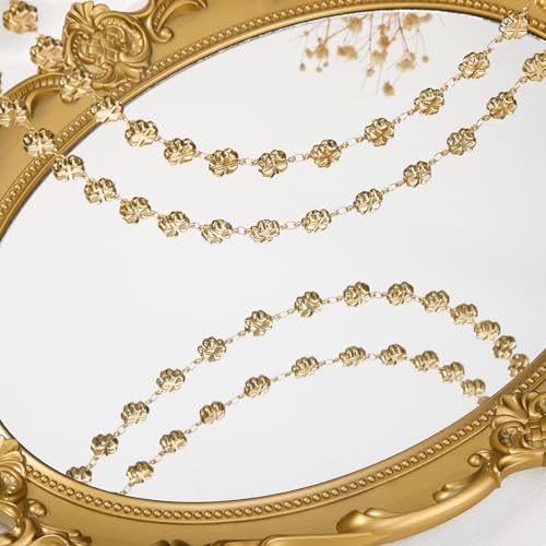 GTVOODX 18k Gold Plated Soldered Jewelry Making Chains 6.6 Ft Four Leaf Clover Stainless Steel Handmade Bulk Chain Roll for DIY Jewelry Necklace Bracelet Making with Jump Rings and Lobster Clasps - color: Gold Four Leaf Clover