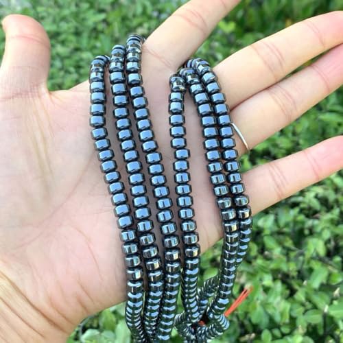 100pcs Adabele Grade A Natural Black Hematite Healing Gemstone 6mm x 4mm Round Rondelle Loose Beads Gem Stone Spacer for DIY Craft Jewelry Making GFC8-1 - color: Black Hematite, size: 6x4mm (100pcs/1 Strand)