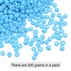 HARFINGTON 2000Pcs Small Glass Beads 6/0 4mm Loose Tiny Round Small Beads for Bracelet Earring Rings Jewelry Making, Sky Blue - color: Sky Blue