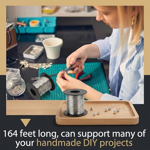 Therwen 200ft 24 Gauge Stainless Steel Wire for Gardening, Electroculture, Bonsai, Jewelry Making Beading DIY Craft Pure Bare Stainless Steel Wire Spool - size: 24 Gauge, 200ft