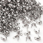 304 Stainless Steel End Caps 3.2x6.3mm 500pcs Knot Covers for Jewelry DIY Making and Repairing - color: End Caps, size: 3.2x6.3mm