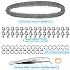 50 Feet Stainless Steel Chains for Jewelry Making, Anezus Jewelry Chain Bulk Small Metal Chains with 100 Jump Rings 30 Lobster Clasps for Necklace Making Bracelet DIY - size: 2mm