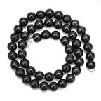 2.0mm Large Hole Black Onyx Smooth Round 6mm Crystal Energy Stone Healing Power Natural Gemstone Loose Beads for Jewelry Making