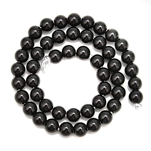 2.0mm Large Hole Black Onyx Smooth Round 6mm Crystal Energy Stone Healing Power Natural Gemstone Loose Beads for Jewelry Making