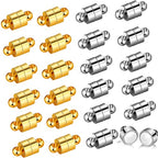 24 Pairs Magnetic Necklace Bracelet Clasps Magnet Converter Jewelry Extenders Locking Clasps for Bracelet Necklace Making(Gold, Silver)