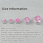 1310pcs Bicone Crystal Glass Beads 2mm 3mm 4mm 6mm 8mm Faceted Crystal Spacer Beads for Bracelets Necklace Pendants Earrings DIY Jewelry Craft Making(Pink) - color: Pink